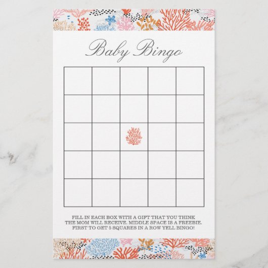 Papier Corail Reef | Bingo bébé (Devant)