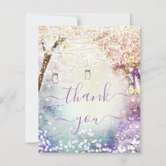 Papier Corail rose violet bleu Forêt Fairytale Mariage (Devant)