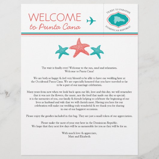 Papier Corail turquoise Starfish République Dominicaine B (Devant)