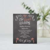Papier Coral Chalkboard Beach Mariage Réception Insertion (Debout devant)