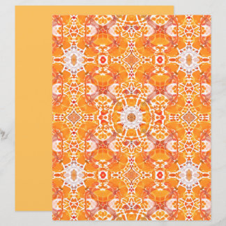 Papier Coral Orange et crème Batik Motif