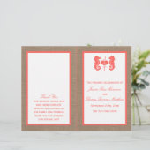 Papier Coral Seahorse Burlap Beach Wedding Collection (Debout devant)