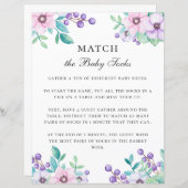 Papier Correspond aux chaussettes bébé. jeu de baby showe (Devant / Derrière)