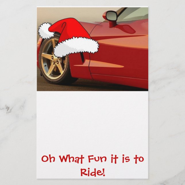 Papier Corvette rouge Noël (Devant)