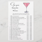 Papier Cosmopolitan cocktail Bridal shower Shoe game (Devant)