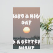 Papier Coucher de soleil d'or avec Bonne Journée/Soirée (Debout devant)