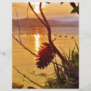 Papier Coucher de soleil du lac Pinecone