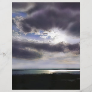 Papier Coucher de soleil sur la peinture d'aquarelle du l
