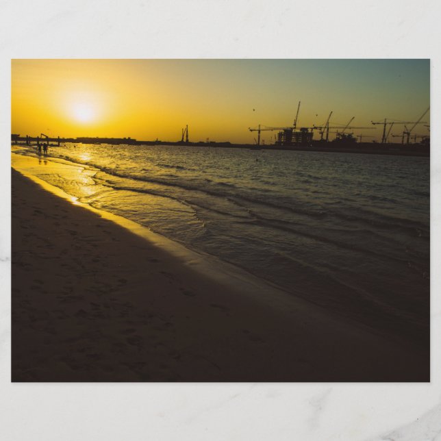 Papier coucher de soleil sur la plage de Dubaï (Devant)