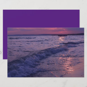 Papier Coucher de soleil sur la plage océan mer ciel nuag