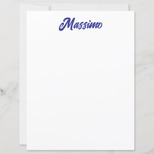 Papier Couleur bleu profond, calligraphie de nom simple m