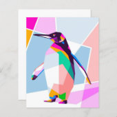 Papier Couleur de pingouin géométrique | Cadeau d'art (Devant / Derrière)