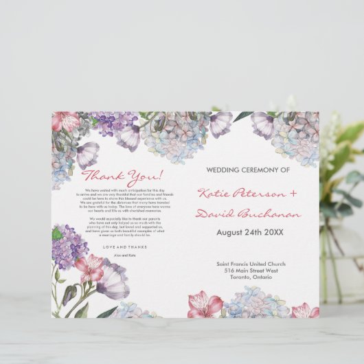 Papier Couleur d'eau peinte à la main hydrangea mariage (Debout devant)