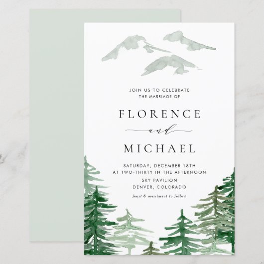 Papier Couleur d'eau romantique Mariage de bois (Devant / Derrière)