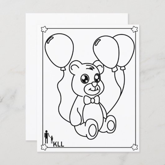 Papier Couleur d'ours en peluche mignonne (Devant / Derrière)