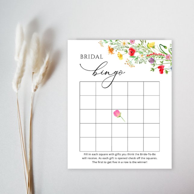 Papier Couleur fleur sauvage nuptiale jeu de bingo (Créateur téléchargé)