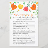 Papier Couleur tulipes Nursery Rhyme Quiz jeu de baby sho (Devant)
