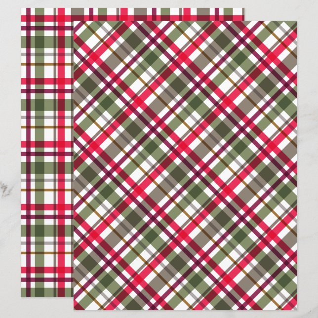 Papier Couleurs de Noël utilisées (Devant / Derrière)