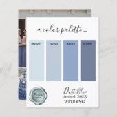 Papier Couleurs Mariage bleu poussière Palette Card 2023 (Devant / Derrière)