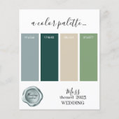 Papier Couleurs Mariage de mousse Palette Card 2023 (Devant)