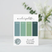 Papier Couleurs Mariage Emerald Palette Card 2023 (Debout devant)