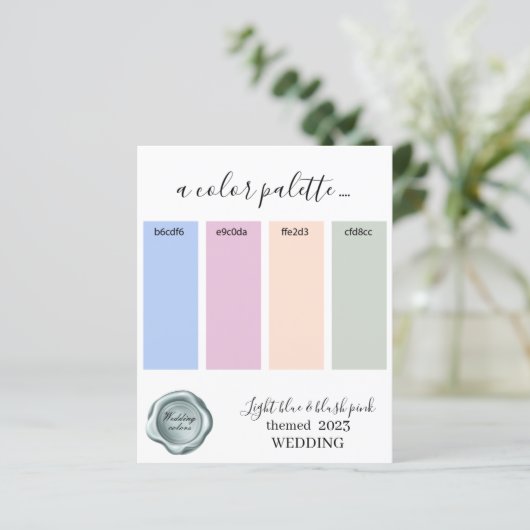 Papier Couleurs Mariages bleu clair et rose vif Palette C (Debout devant)