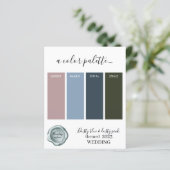 Papier Couleurs Mariages bleu et rose poussiéreux Palette (Debout devant)