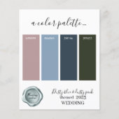 Papier Couleurs Mariages bleu et rose poussiéreux Palette (Devant)