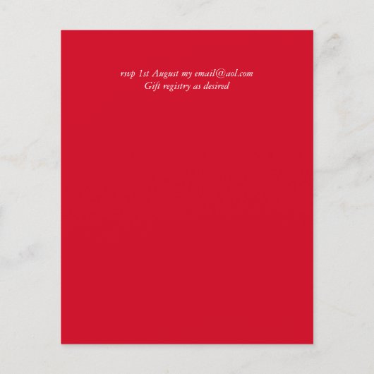 Papier Couleurs mariages BUDGET NOIR et ROUGE Dates d'enr (Dos)
