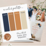 Papier Couleurs Mariages de rouille de la marine classiqu<br><div class="desc">Couleurs Mariages de rouille Classy Navy Palette Card 2024</div>