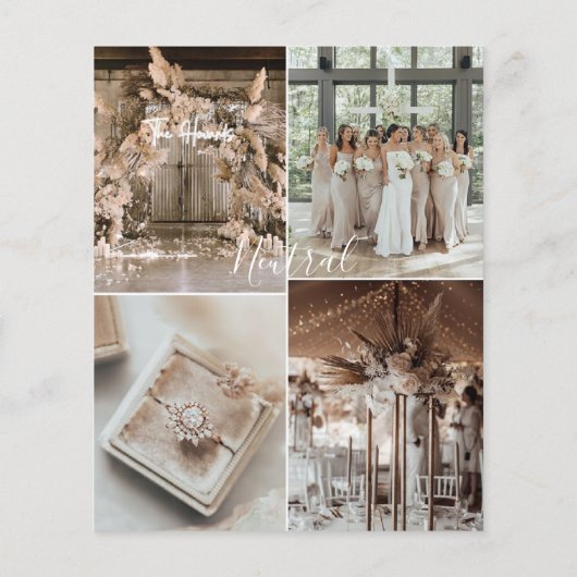 Papier Couleurs neutres Mariage Palette Card 2023 (Dos)