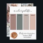 Papier Couleurs rose et sauge vert Mariage pâle Palette C<br><div class="desc">Dusty rose et sauge vert Mariage couleurs Palette Card 2023</div>