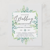 Papier Couleurs Véritables VERDURE Moderne Budget Mariage (Devant)