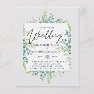 Papier Couleurs Véritables VERDURE Moderne Budget Mariage