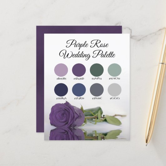 Papier Couleurs violettes Rose Mariage Couleurs Palette S (Devant/Arrière en situation)