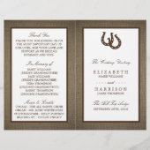 Papier Country Rustic Horseshoe Sur Burlap Mariage (Devant)