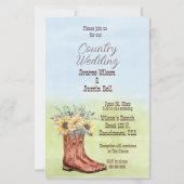 Papier Country Sunflower et Cowboy Boot (Devant)