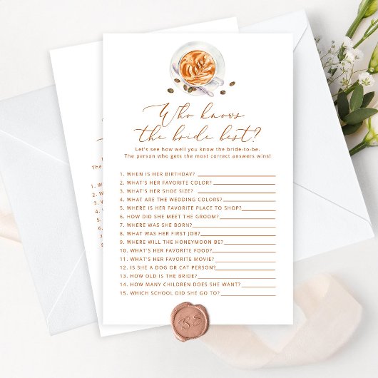 Papier Coupe de café Qui connaît la mariée meilleur jeu