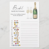 Papier Coupe d'émoticônes de douche de champagne (Devant)