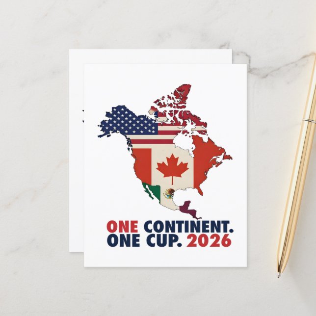 Papier Coupe du Monde USA Canada Mexique (Devant/Arrière en situation)