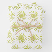 Papier coupé Soleil jaune (En situation)