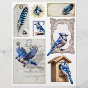 Papier Coupes Fussy Ephemera Blue Jays