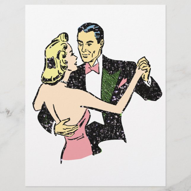 Papier couple de danses vintages (Devant)