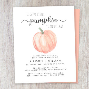 Papier Couples Citrouilles mignons Invitation Baby shower