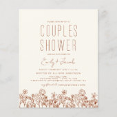 Papier Couples douche Boho Fleur sauvage Élégant Invitati (Devant)