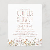 Papier Couples Douche Boho Fleur sauvage Moderne Invitati (Devant)