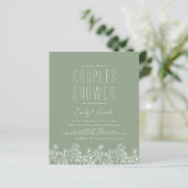 Papier Couples Douche Fleur sauvage Sage Green Invitation (Debout devant)