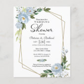 Papier Couples Douche Géométrique Floral Budget Invitatio (Devant)