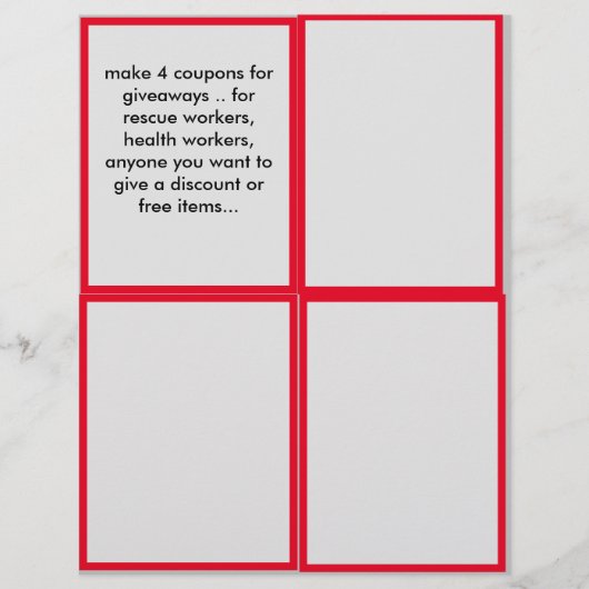 Papier coupons promotionnels à faire pour votre entrepris (Devant)