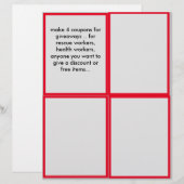 Papier coupons promotionnels à faire pour votre entrepris (Devant / Derrière)